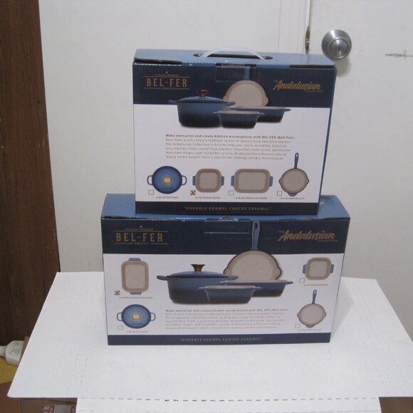 2 NEW Double Coated Ceramic Casseroles BEL-FER - Picture 2 of 4